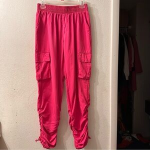 Love Theory Essentials Neon Pink Cargo Jogger Utility Pants
